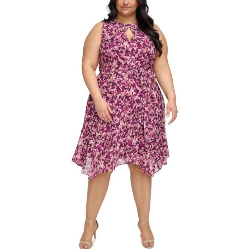 Elegant Pink Floral Women's Dress